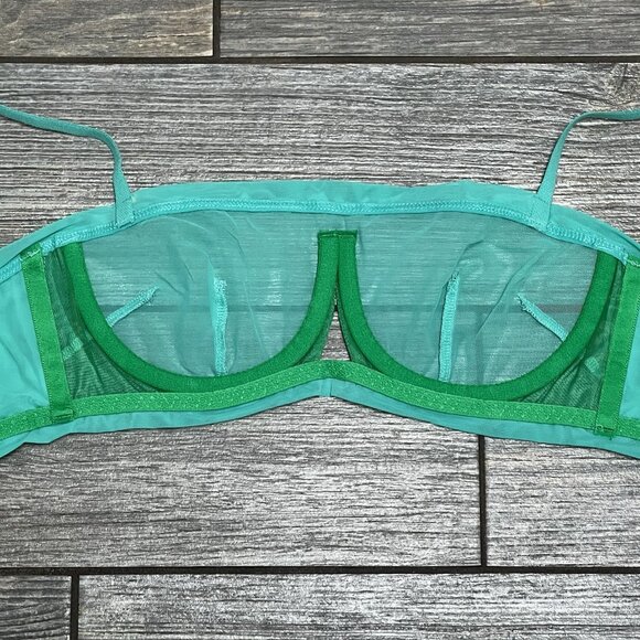 NWT We Are HAH X Free People Sheer Wired Bra 30-38B 30B 32B 34B 36B 38B Teal - Picture 8 of 10